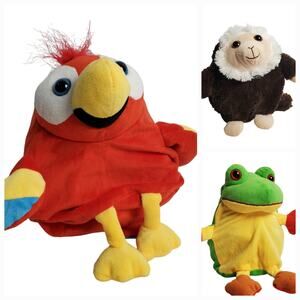 Pop Out Pets Plush Frog Monkey Bird 3 in One 9"  Stuffed Animal